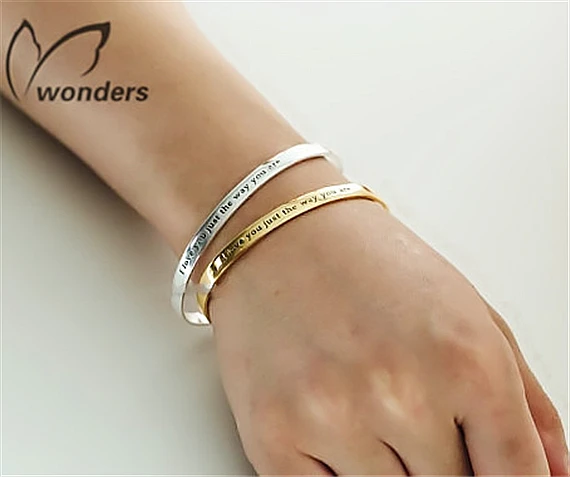 Custom Engraved Words Bangle Bracelet For Women Custom Engraved Words Bangle Bracelet For Women Personalized Love Expression Engagement Anniversary Gifts Jewelry On Aliexpress Alibaba Group