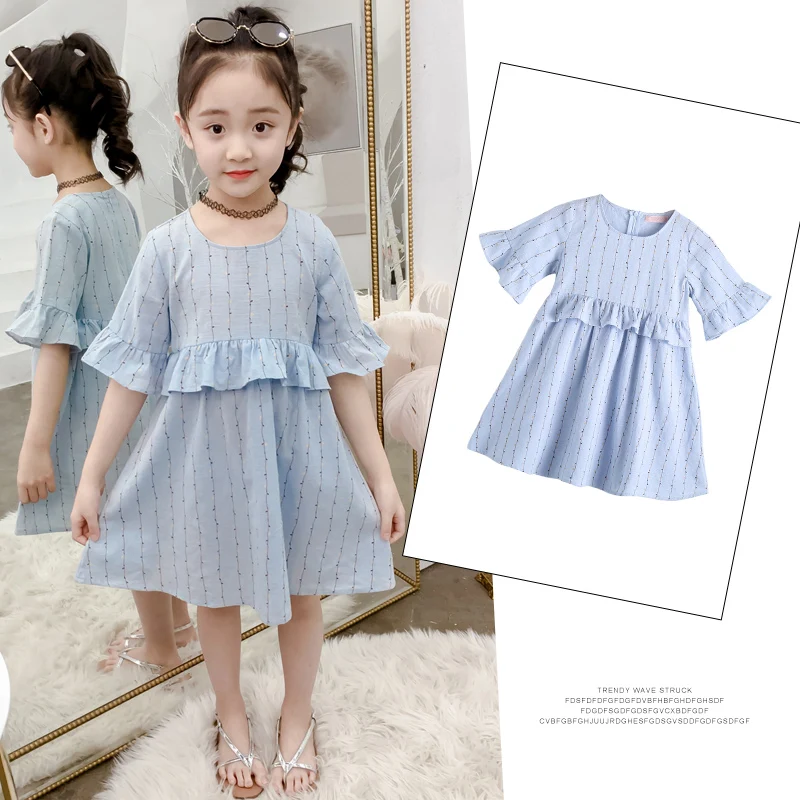 Summer girls Dress Baby Girls Clothes Fashion Floral Pattern Short Sleeve Kids Toddler Pageant Sundress | Детская одежда и обувь