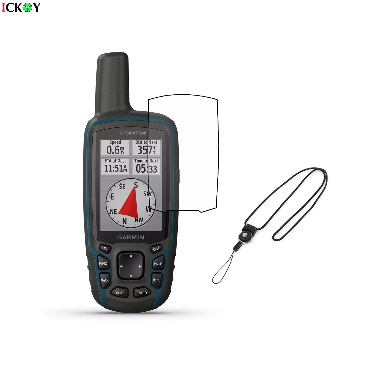 3 шт. защитная пленка для экрана + съемный ремешок шеи ручной GPS Garmin GPSMap 64 64X 64SX