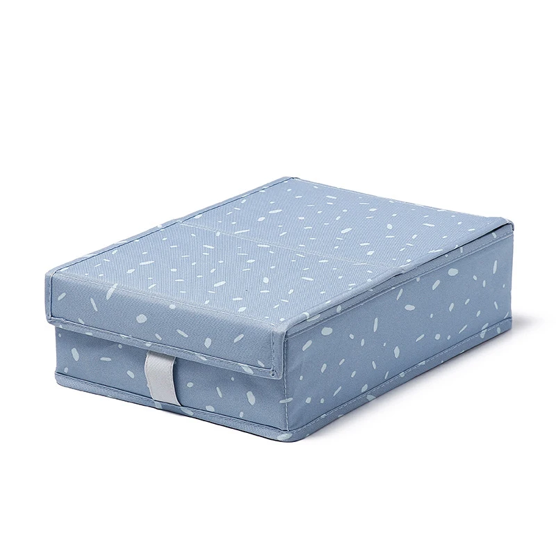 Сетка разделитель Органайзер коробка с крышкой для домашней одежды коробка для хранения шкаф бюстгальтер носки ящик для хранения Чехол Контейнер держатель - Цвет: Blue