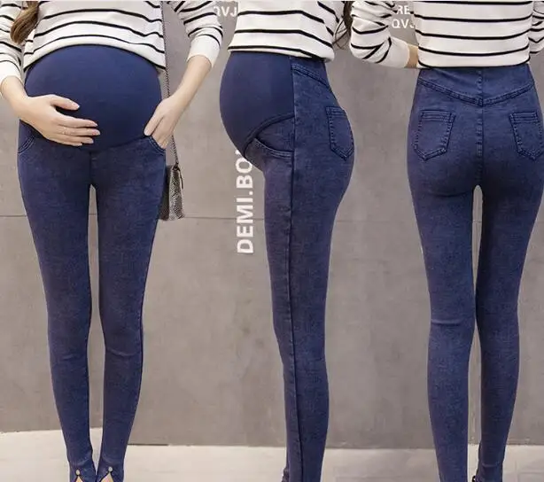 Плюс Размеры джинсы для беременных зауженные уход живота брюки для беременных Для женщин для беременных Trouers для Беременность беременных одежда Новинка года