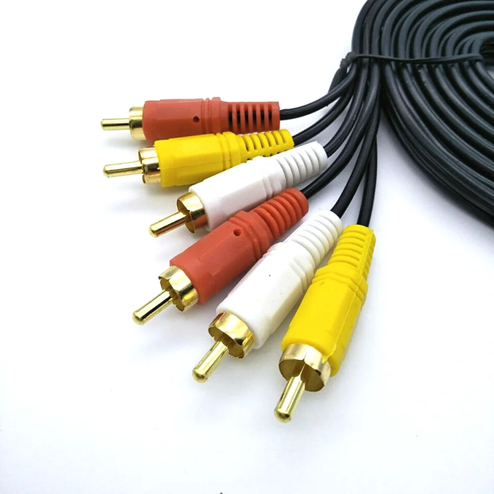 High Quality 1pcs 1.5MRCA Male to 3 RCA Composite Audio Video AV Cable Plug 3X | Электроника