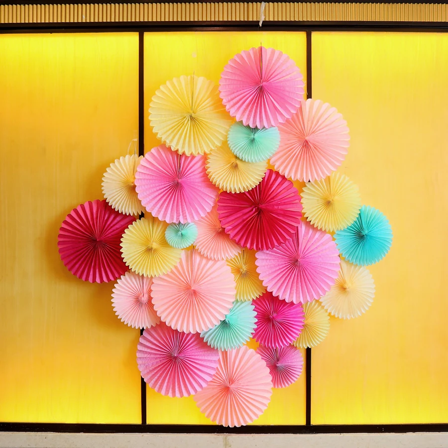 Buy 15pcs 40cm(16inch) Tissue Paper Fan For Wedding