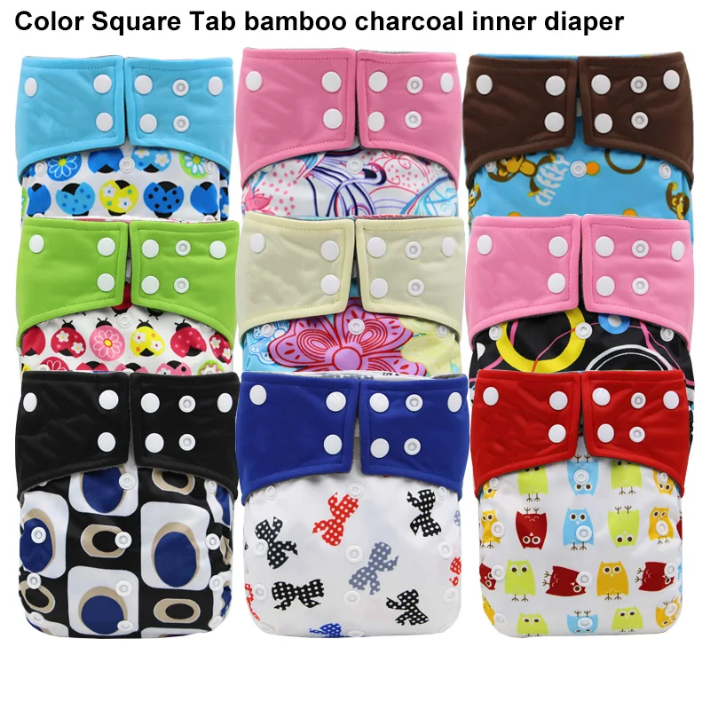 Reusable Waterproof Baby Cloth Diaper Nappy Bamboo Charcoal Inner