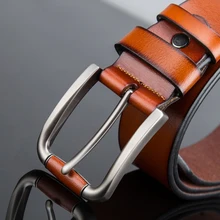 Fashion gentleman essential! Adult Men’s Solid Matte Genuine Leather Belt,retro style of belt,Durable wear jeans strap 2colors