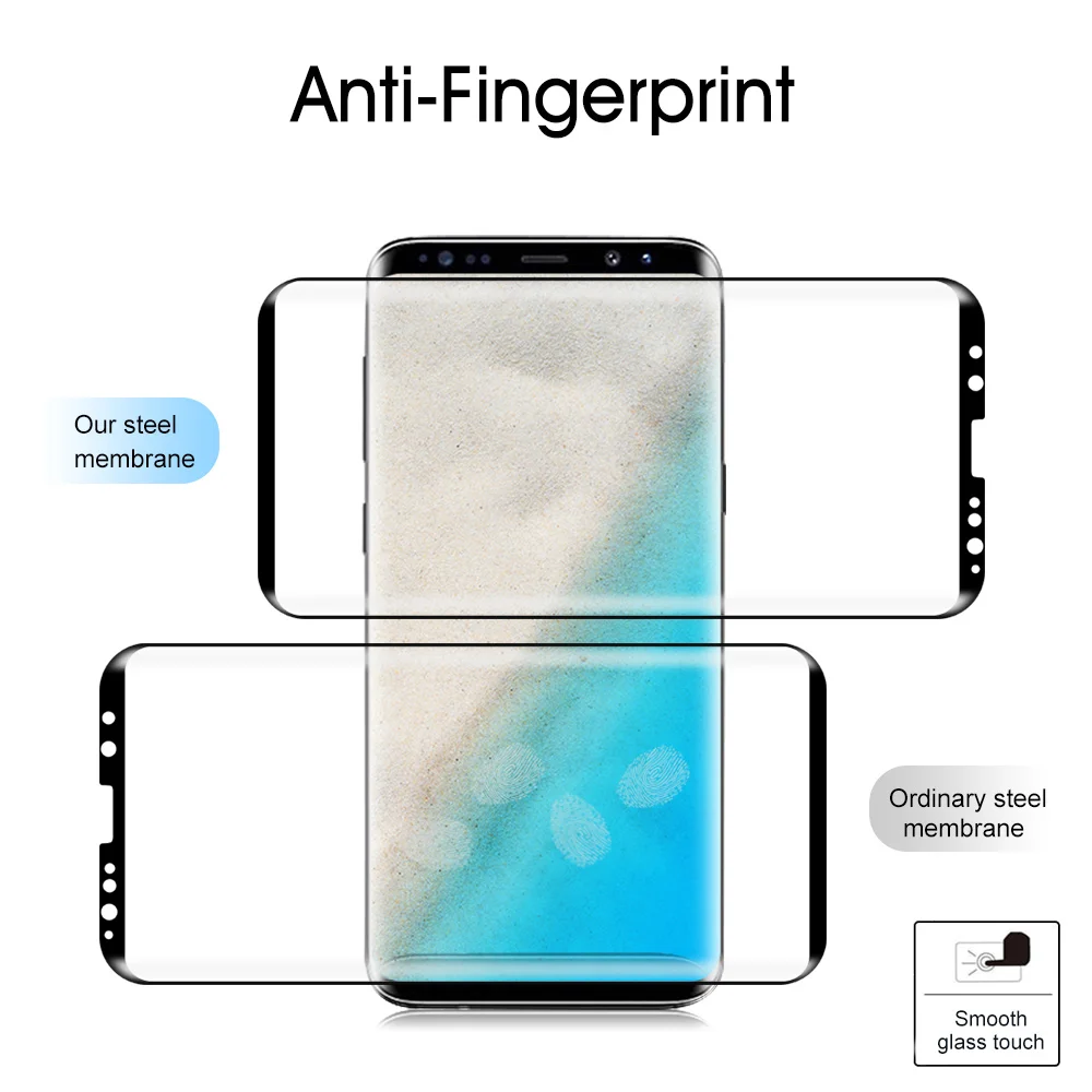 Чехол OTAO для samsung Galaxy S9 Plus, 3D изогнутый, полное покрытие, закаленное стекло, защита экрана, установочный лоток, позиционер