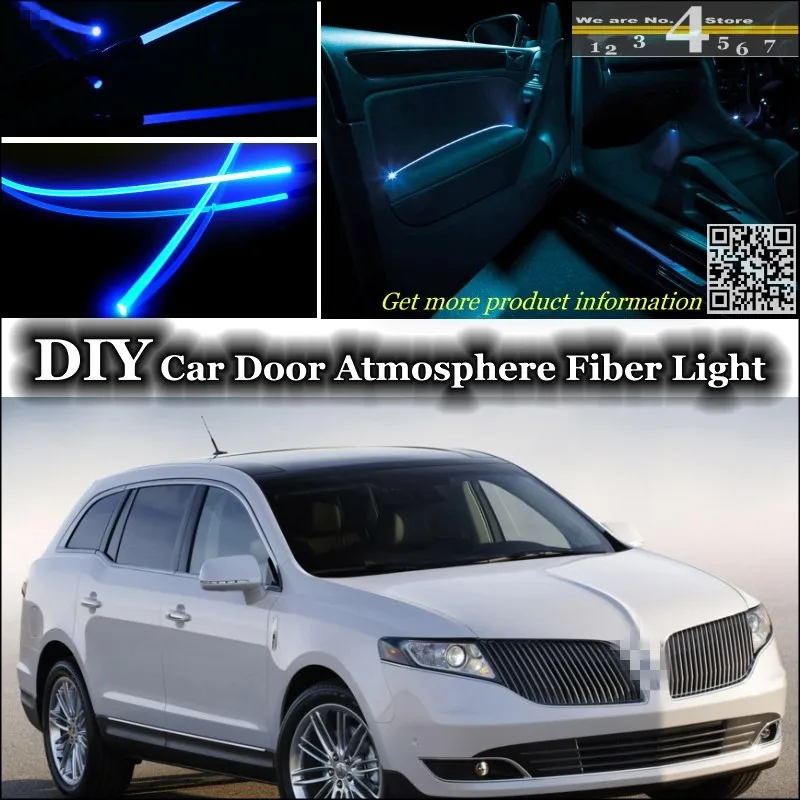 For Lincoln Mkt Town Car Livery Hearse Interior Ambient Light Tuning Atmosphere Fiber Optic Band Lights Inside Door Panel Refit