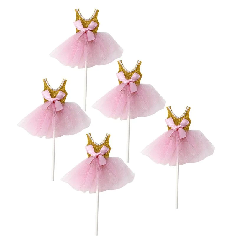 5pcs Bling Bling Ballerina Rok Tutu Jurk Taart Topper Partij Cupcake Vlaggen Cake Decoratie Fruit Picks Voor Thema Event A3 Cake Decorating Supplies Aliexpress Taart Ballerina