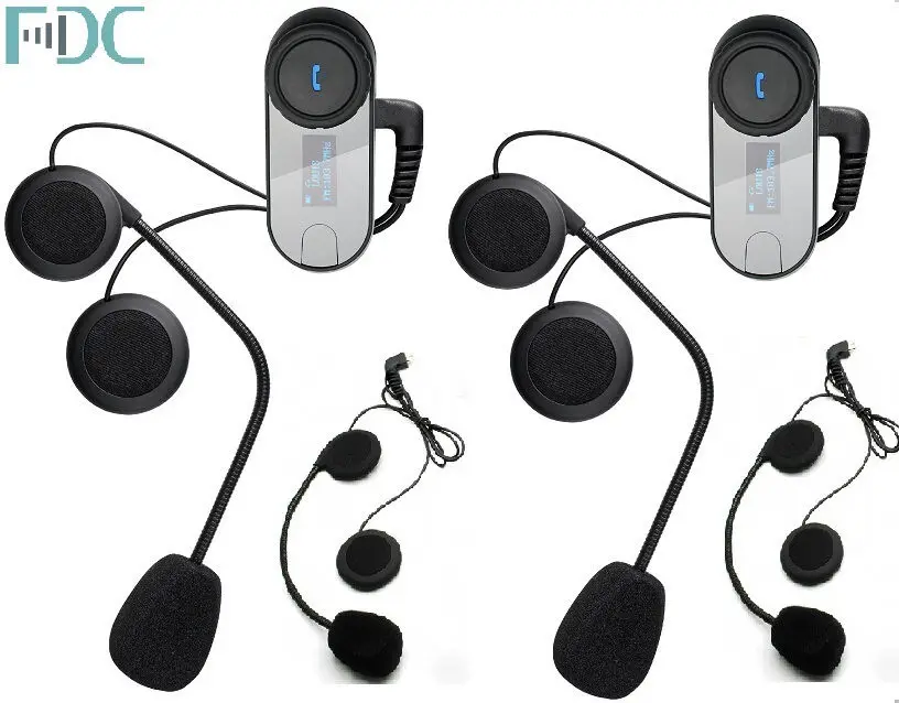 

2Pcs Brand FDC FM 1000m Motorcycle Helmet Bluetooth Intercom W/LCD+Free earphone