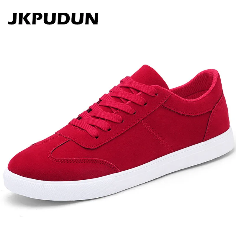 JKPUDUN Fashion Breathable Red Shoes Men 2017 Luxury Italian Brand Designer Lace Up Mens shoes