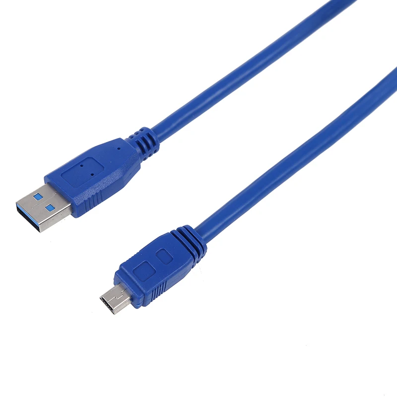 Синий Суперскоростной USB 3 0 тип A штекер в Mini B 10 контактный мужской адаптер кабель