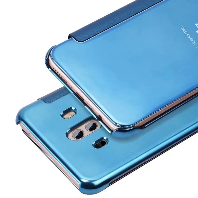 Для Коврики 10 роскошных Clear View Окно Смарт Флип Зеркало Жесткий защиты ПК для Huawei