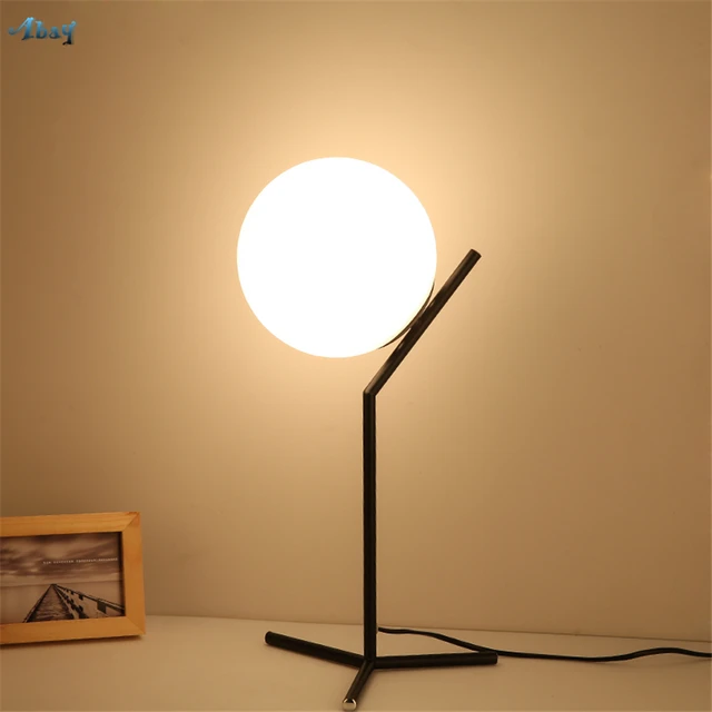 Nordic Glass Table Lamps Minimalist Space Saving Desk Lamp For