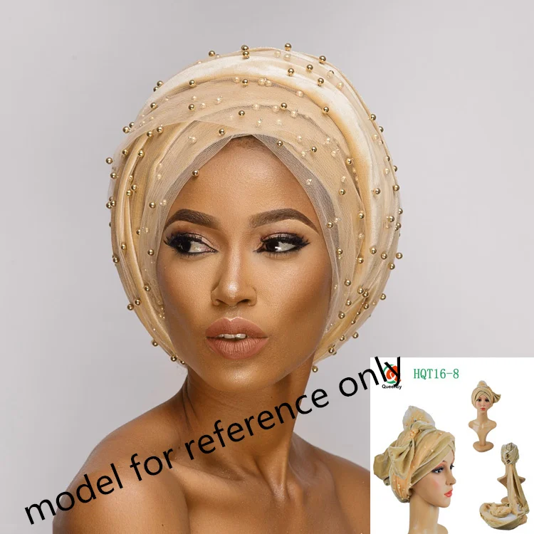 

HQT16 New Fashion Turban Style African Velvet Turban headwrap scarf soft Material for Muslim Arabic Lady Hot Selling style