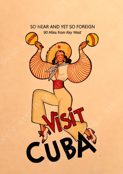 Куба Гавана путешествия плакат холст живопись Винтаж настенные картины крафт-плакаты с покрытием наклейки на стену украшение дома подарок