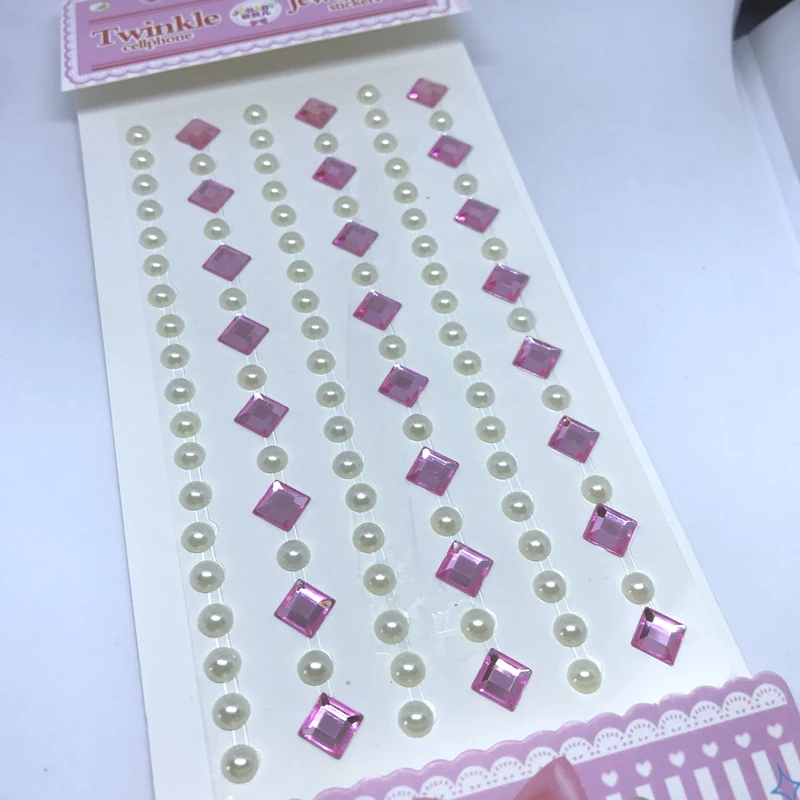 Free Shipping One Piece Square Acrylic Crystal and Diamond Type Sticker Set Girl Sticker DIY Sticker on Suitcase Luggage Laptop
