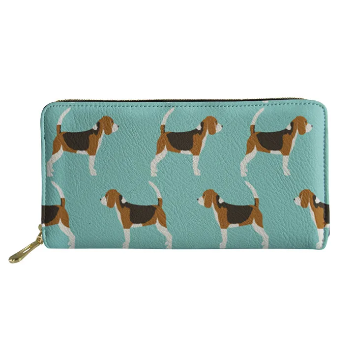 Индивидуальные Beagles Собака печати женский кошелек, клатч кошельки дамы мультфильм Щенок кожаный бумажник для женщин милый карман для монет - Цвет: ZJZ048Z21