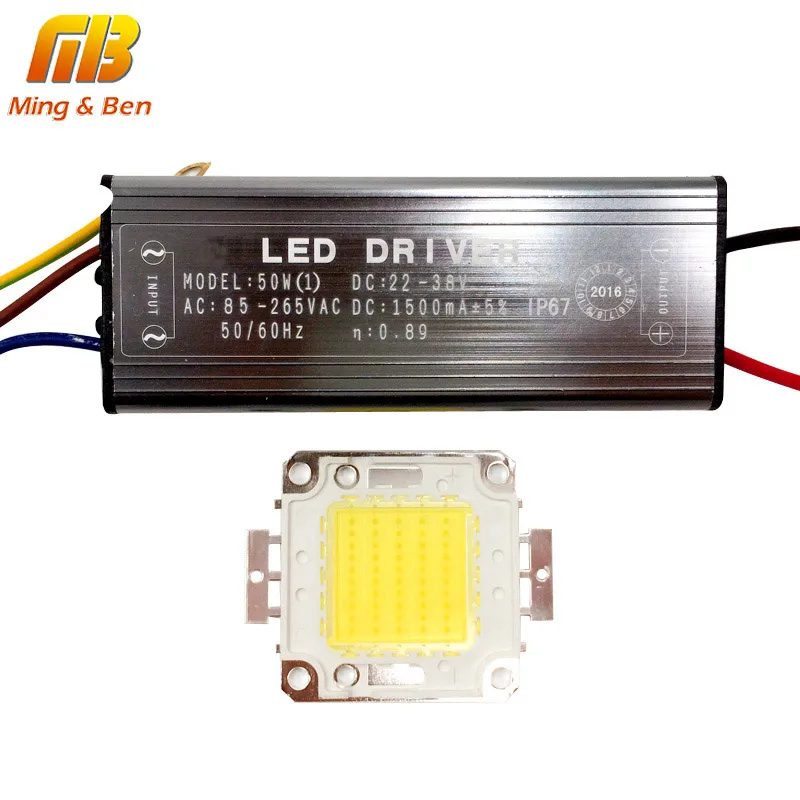 [MingBen] 1 комплект высокомощный светодиодный светильник COB чип с драйвером IP67 10 Вт 20 Вт 30 Вт 50 Вт 70 Вт для DIY прожектор точечный светильник