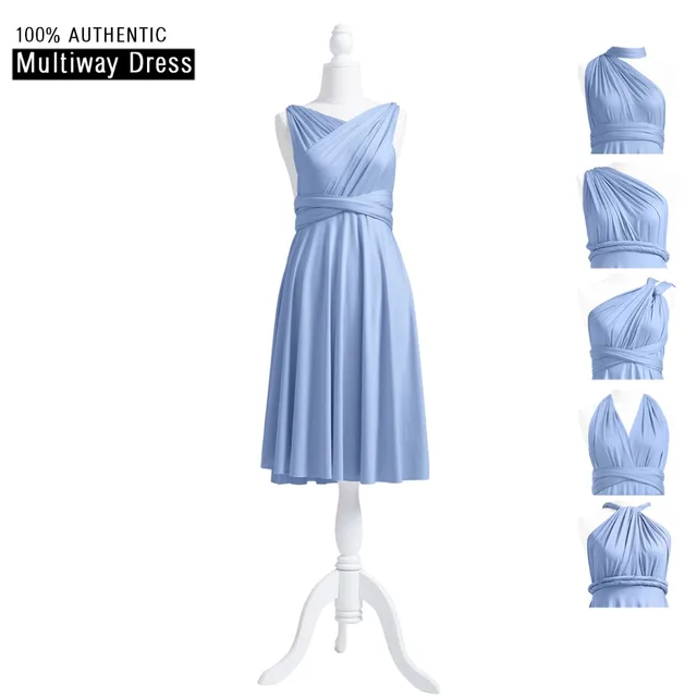 Dusty Blue Bridesmaid Dress Short Infinity Convertible Multi Dusty Blue Bridesmaid Dress Short Infinity Convertible Multi Way Twist Wrap With Cross