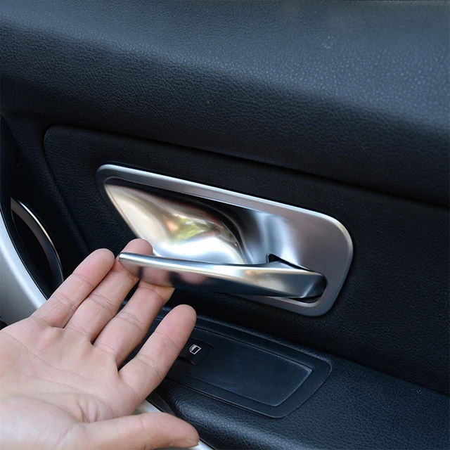 4pcs Chrome plate ABS ABS Interior Door Handle Bowls Cover Trim For BMW