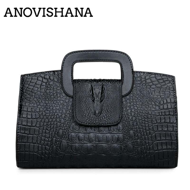 

ANOVISHANA Crocodile Pattern PU Leather Women Shoulder Bags New Handbags Female High Quality Shoulder Crossbody bag Protable