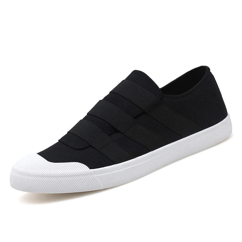 

Men Flat Fashion Shoes Comfortable Quality Slip on Male Canvas Casual Shoes Black White Man Soft Design Footwear