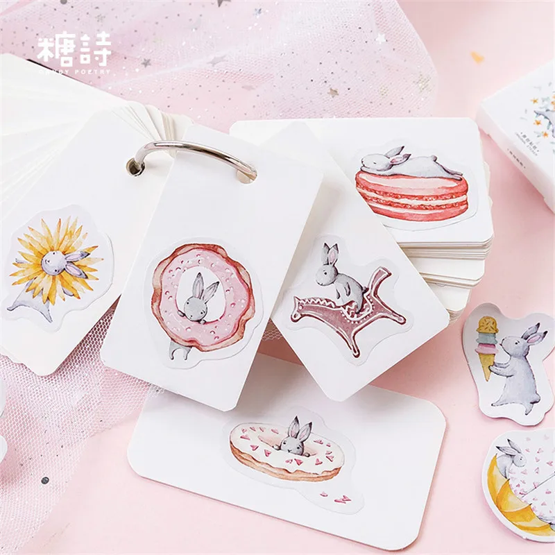 45 штук/упак. Kawaii notebook cute rabbit pattern planner journal школьные и офисные принадлежности