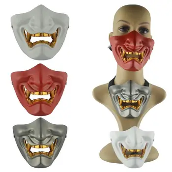 

Resin Halloween Mask Half Face Adult cosplay Ghost Face Devil Terror Tactical Mask halloween Horror Devil Mask Vampire Haunted