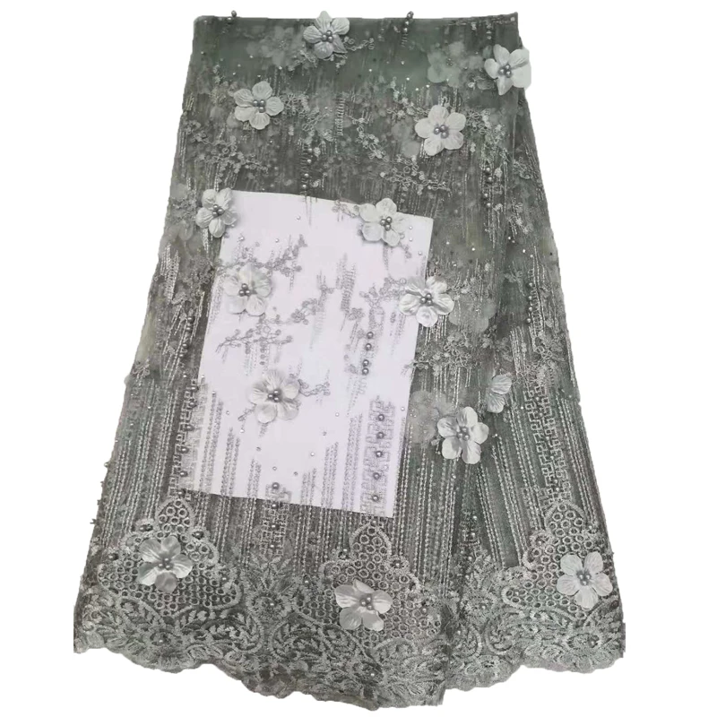 

2018 high quality nigerian french lace embroidered tulle lace fabric for wedding dress,African lace fabric 5yards/lot HJ1504-1
