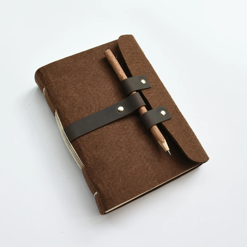 MaoTu ручной работы винтажный Войлок Ткань пуля Дневник Книга А5 блокнот пустой бумажный альбом подарок для офиса и школы