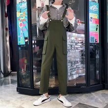 Весенний хипстерский стиль комбинезоны повседневные дикие студенческие комбинезоны Корейская версия оснастки жгут комбинезон