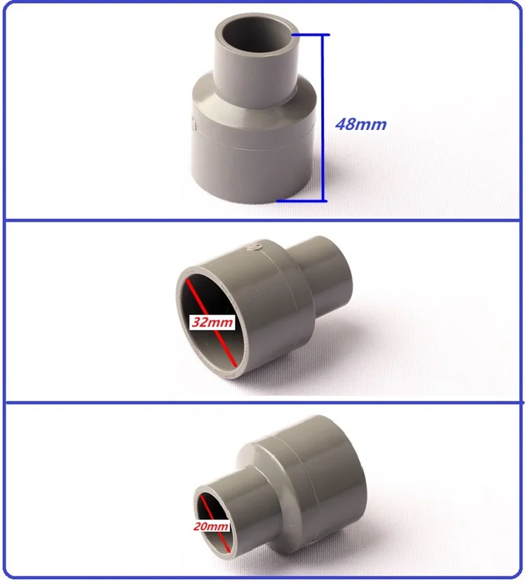 Внутренняя Диаметр 20 мм X 40/32/25 мм Прямые редукторный переходник разъемы ПВХ Пластик Новый Материал орошения сада соединение водопроводных