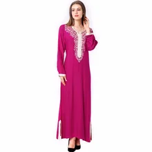 Muslim women Long sleeve hijab Dress maxi abaya jalabiya islamic women dress clothing robe kaftan Moroccan