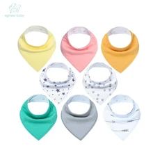 8 шт./лот мягкие удобные разноцветные органического хлопка и детская бандана для мальчиков и девочек регулируемые защелки слюны ребенка нагрудники