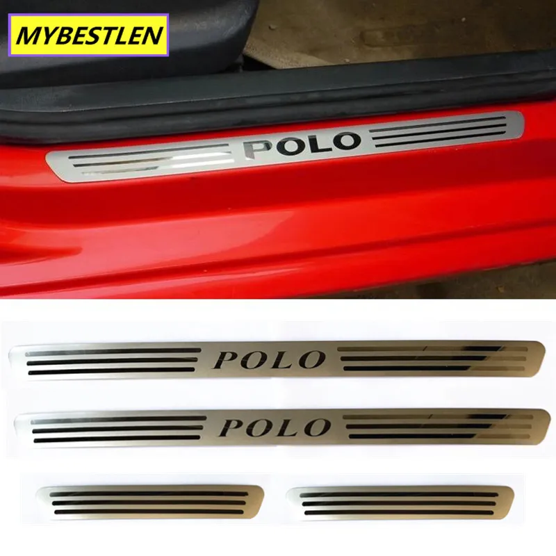 

4PCS For VW Volkswagen POLO 2011 2012 2013 2014 polo Stainless steel Door Scuff Sill Plates styling car accessories