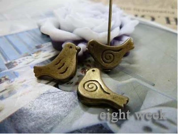 

Zinc alloy pendant jewelry accessories diy handmade material charms perforated birds 10 * 15 mm