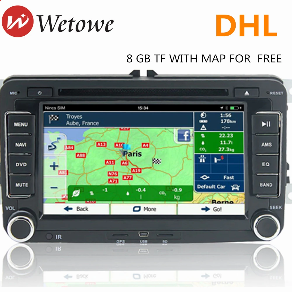 Flash Deal WETOWE D6 CAR DVD PLAYER DUAL DIN BLUETOOTH FM RADIO Player GPS  Car Multimedia player automotivo GPS   for Volkswagen  WW 3