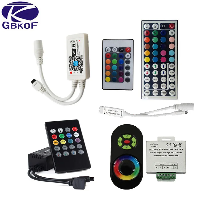 GBKOF RGB LED Controller wifi switch wireless touch Remote controllers IR RF 24 44Key DC12V For RGB LED Strip Lighting 3528 5050