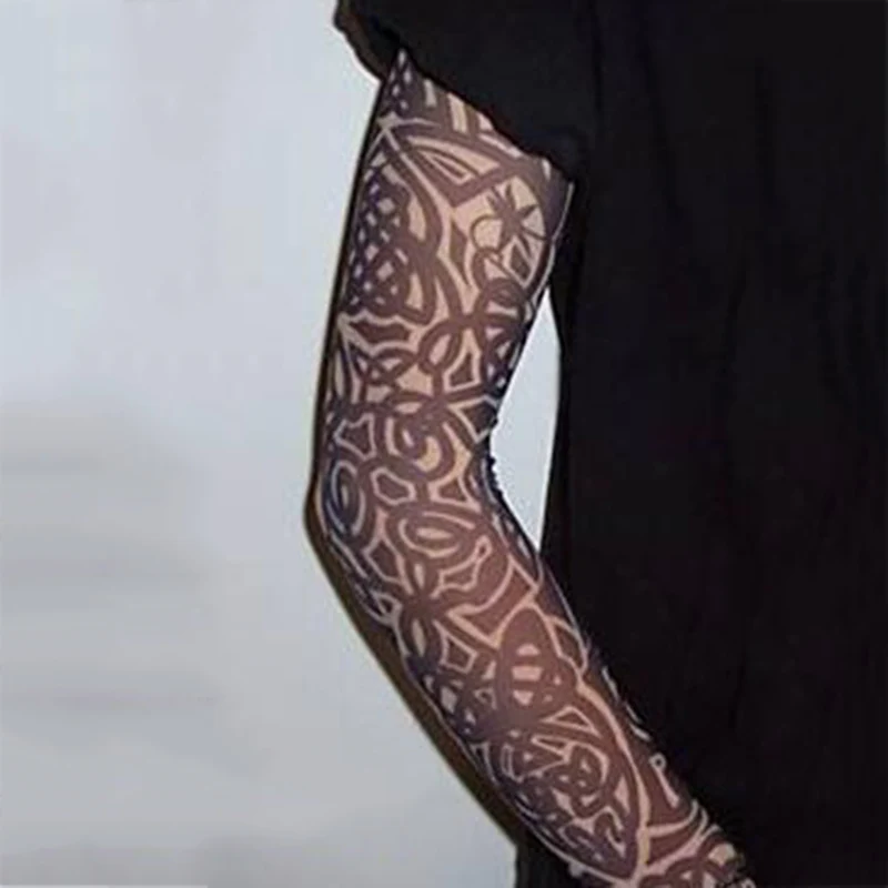 6Pcs/Lot Men Sun Protection Arm Sleeves Rock Punk Style Temporary Fake Slip On Kit Unisex Women