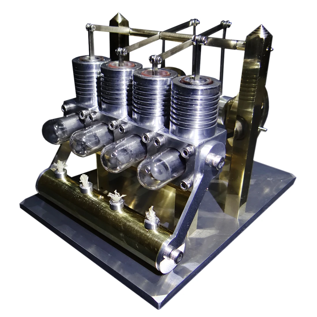 

Domineering 4 Cylinder Row Balance Stirling Engine Model Educational Toy Gift For Kids Children Adults - Mirror Polished Version