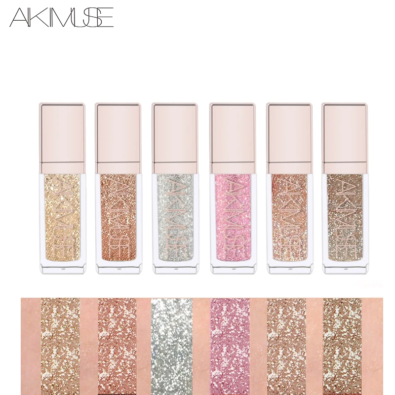 AIKIMUSE жидкие тени для век макияж металлы Блеск Shimmer Тени осветитель Make Up Комплект