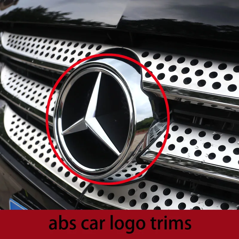 Lsrtw2017 нержавеющая сталь автомобиля Передняя решетка сетки планки для mercedes benz vito w447 - Название цвета: car logo trims