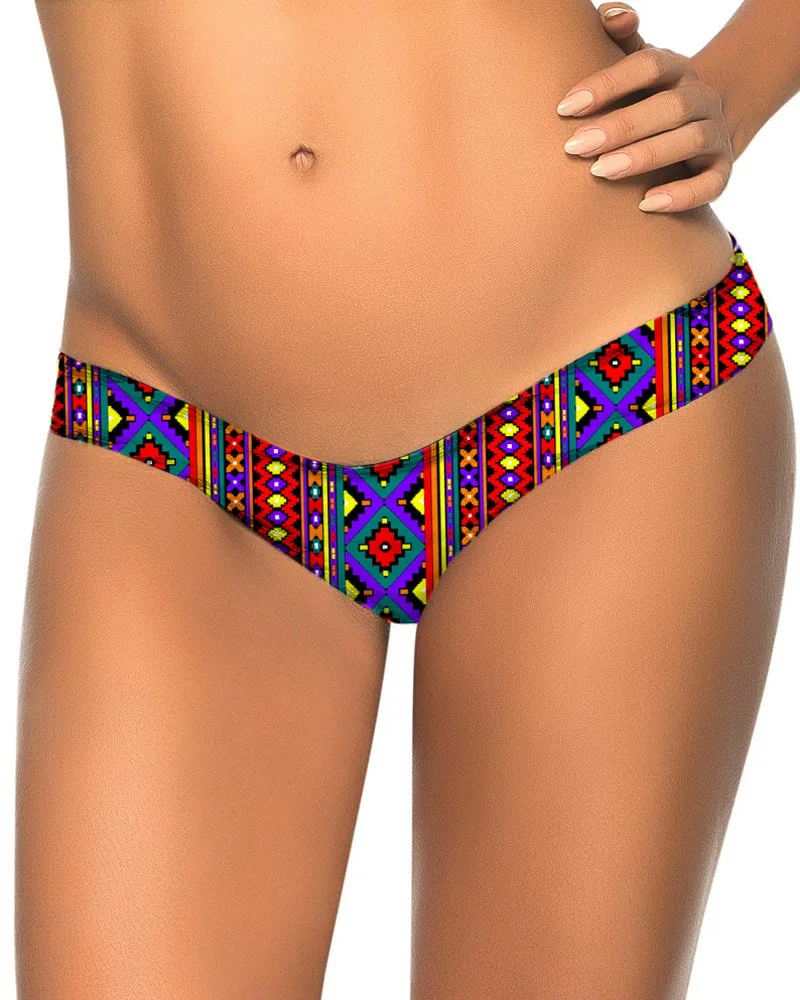 Fashion Colorful V Thong Separates Swimsuit Womens Board Shorts Swimwear Bandage Bathing Suit Brazilian Tanga Bikini Bottom S-XL | Женская