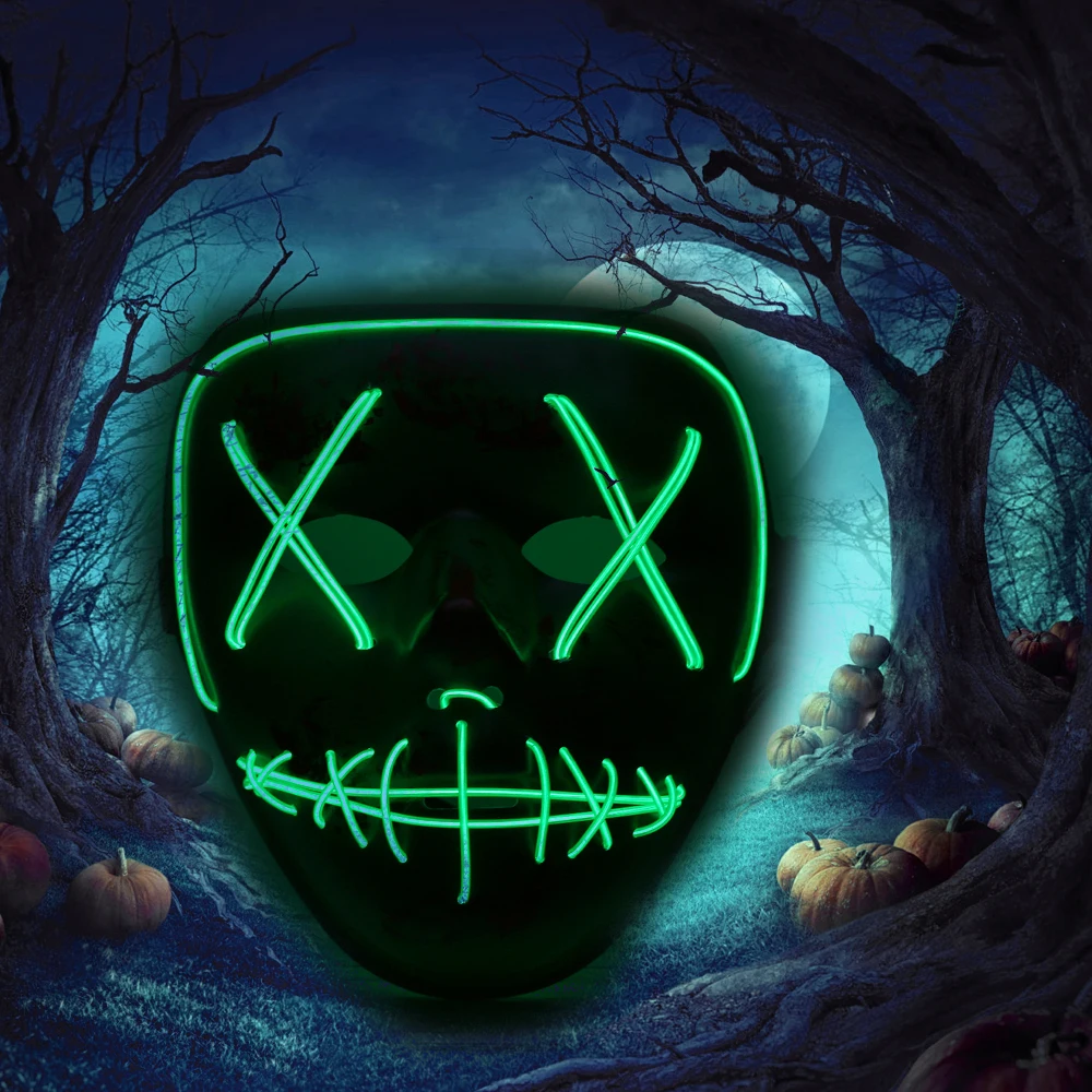Adults Halloween LED Light Up Mask Halloween Costume Supplies for