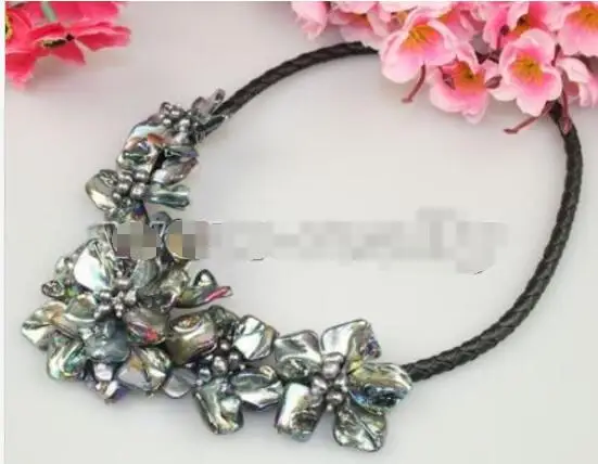 

Free shipping hot sale Women Bridal Wedding Jewelry >>HANDMADE PRETTY PEARL&SHELL FLOWER NECKLACE #3807