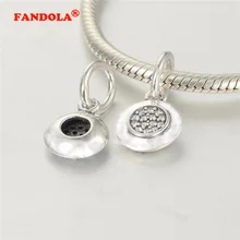 Подходит Pandora Подвески Браслеты Серебряный кулон с прозрачным кубическим цирконием стерлингового серебра 925 ювелирные изделия