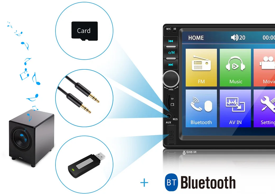 " HD Авторадио мультимедийный плеер MP5 2DIN Авто экран сенсорный аудио Bluetooth Камера USB TF FM