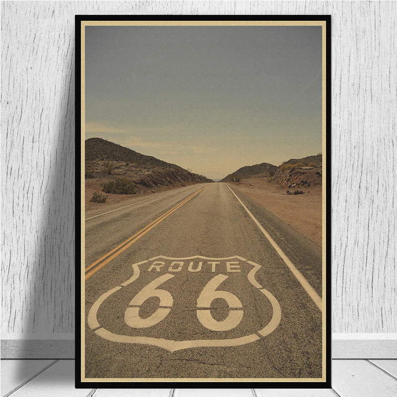Настенная Наклейка для автозаправочной станции Route 66 в стиле ретро ностальгии