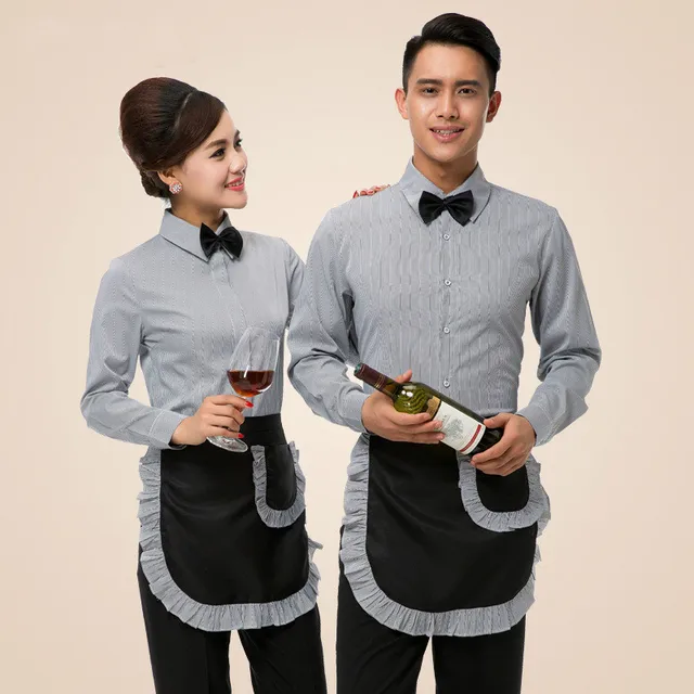 grey green men restaurant waiter uniform catering waitress uniform catering waiter