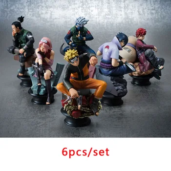 

10cm Naruto Dolls Chess New PVC Anime Naruto Sasuke Gaara Model Figurines Action Figure Model Doll Gift 6pcs/set